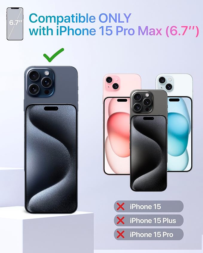 TORU for iPhone 15 Pro Max Wallet Case with Card Holder, Hidden ID Credit Card Slot Flip Kickstand, Slim Fit Shockproof Heavy Duty Phone Cover with Strap - Leopard Pattern
