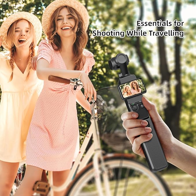 YONHUIZI Battery Handle with Digital Display Compatible with DJI Osmo Pocket 3 Creator Combo, Battery Grip for Xtra Muse 5000mAh 22.5W Fast Charging Power Supply Accessories, Reserved 1/4" Thread