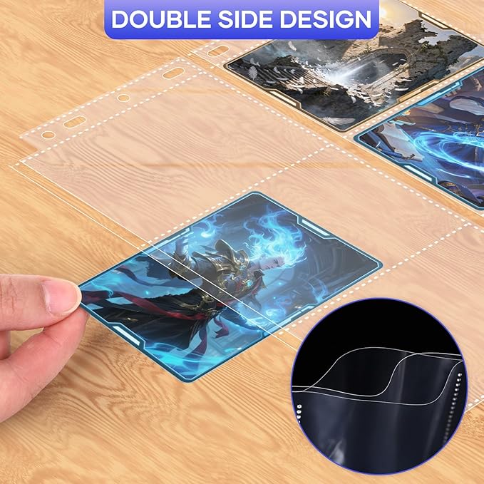 TiopLior 60 Pack Sheet Protectors,9 Pocket Double Sided Card Sleeves Page Protectors for 3 Ring Binder, 1080 Pockets Baseball Card Binder,Fit for MTG, TCG, Baseball Standard Cards