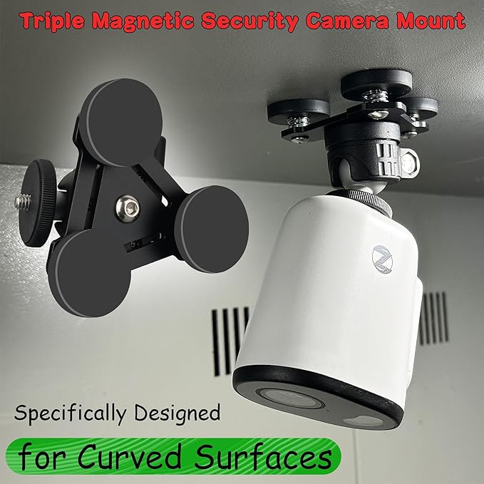 ULIBERMAGNET Magnetic Camera Mount, 80LB Heavy Duty Metal Car Adjustable Magnetic Mobile Camera Holder with Mini Ball Head,Strong Rubber Coated Magnet with 1/4’’-20 Male Thread Stud for GoPro