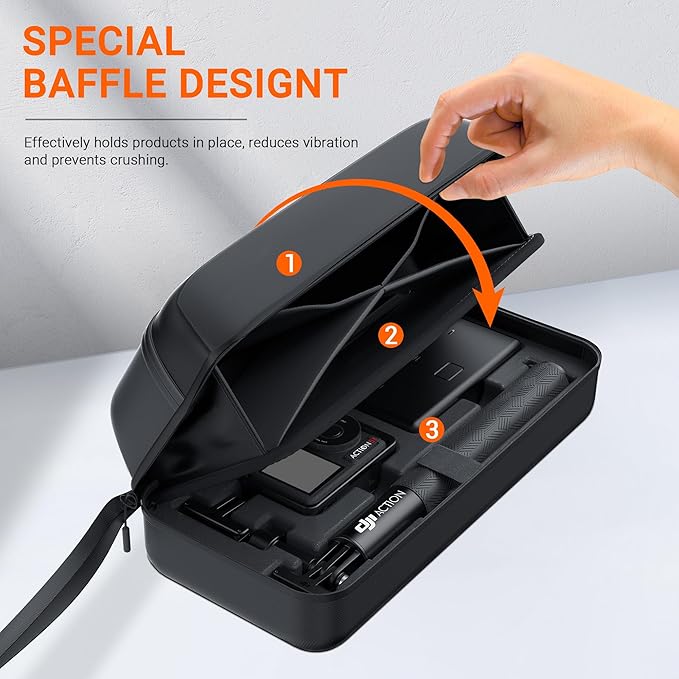 CYNOVA Carrying Bag for DJI Osmo Action 4/5 Pro, PU Storage Protective Bag for DJI Osmo Action 4/5 Pro Adventure Combo Accessories, Protective PU Storage Accessories