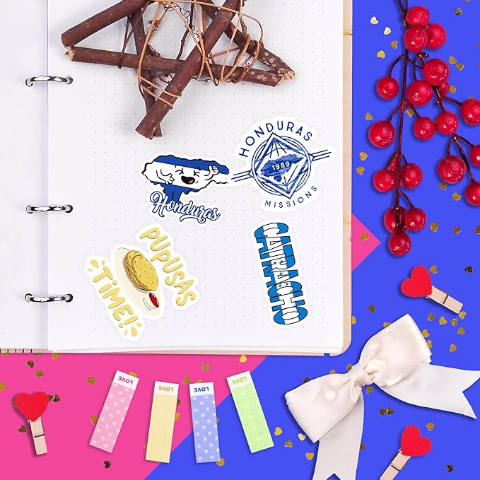 BulbaCraft 100Pcs Honduras Stickers for Water Bottle and Laptop - Honduras Party Favors & Decorations, Waterproof Vinyl Decals, Flag and Culture Stickers, Gifts for Women & Men