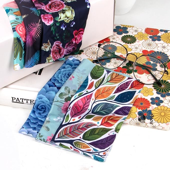 Large Size (19.5x19.5cm) Cleaning Cloths for Eyeglasses, Camera Kens, Cell Phones, CD, DVD, Tablets, Laptops, Telescope, LCD Screens and Other Delicate Surfaces Cleaner(Patterns Randomly Sent)