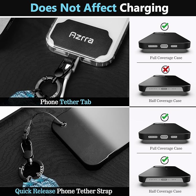 Azrra Adjustable Crossbody Phone Lanyard: Universal Crossbody Phone Strap Adjustable Cell Phone Lanyard for iPhone Samsung