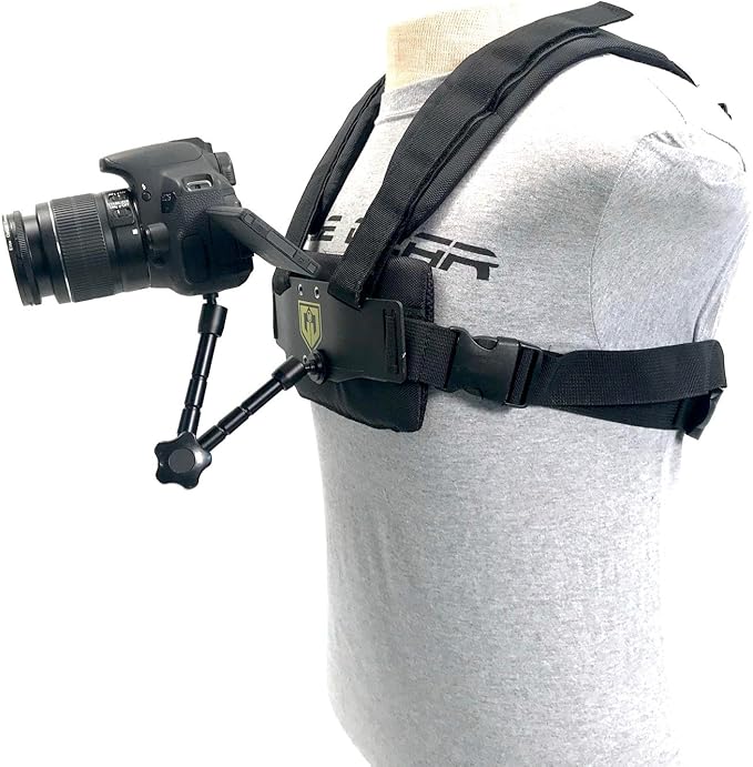 Medusa MED 100 Adjustable Body Vest for GoPro & DSLR with Friction Arm – Front & Back Camera Mounting Plates, Extra Accessories Support
