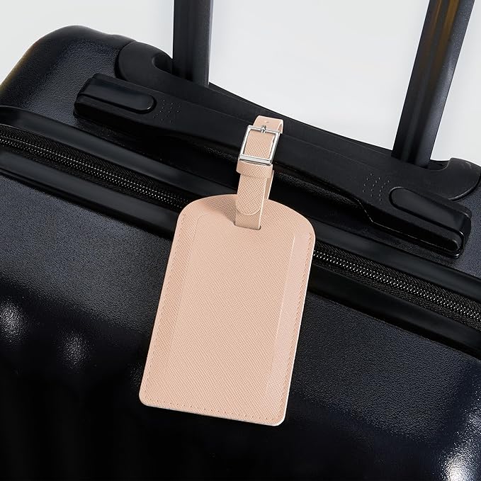 3 Pack Luggage Tags for Suitcases, TSA Approved Bag Tags, Baggage Tags with Privacy Protection, Travel Essentials Luggage Accessories, Pale Pink