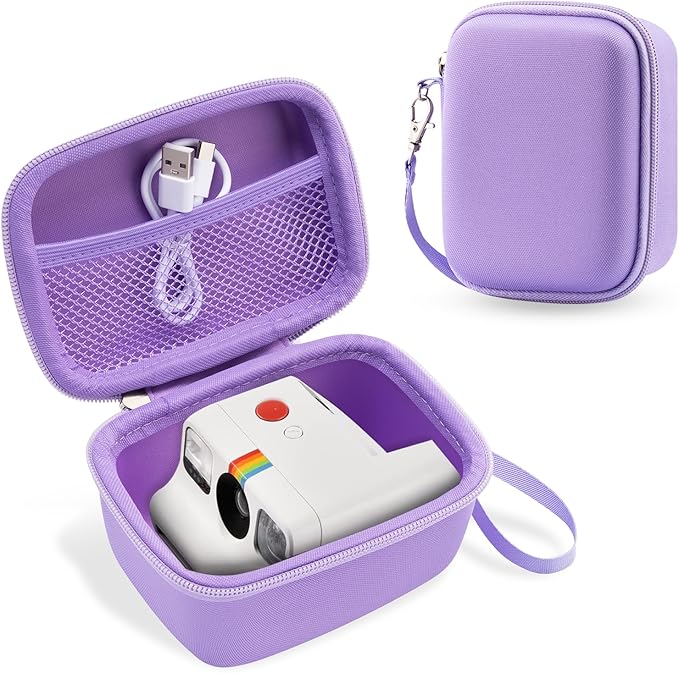Hard Portable Case Compatible with Polaroid Go 9035 for Generation 2 Instant Print Camera, Film Cameras Storage with Mesh Pocket for Color Films (case only) (Purple)
