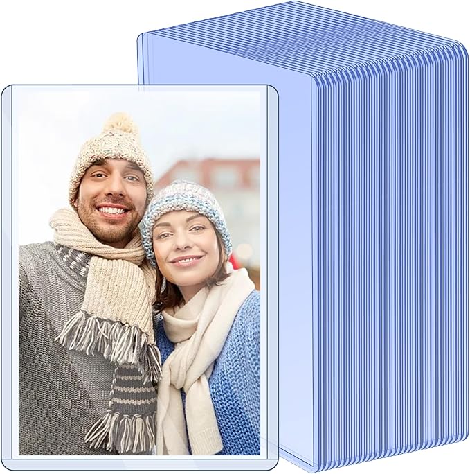 30 Pack Post Card Photo Top Loaders 4 x 6 Inches Hard Plastic Cards Sleeve Protectors Rigid Photo Plastic Sleeves for Trading Cards, Baseball Cards, Postcards