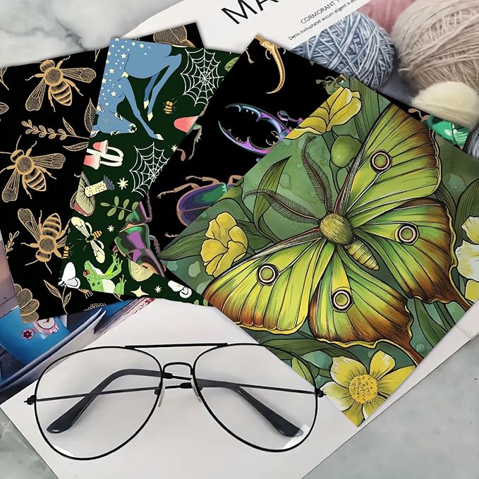 CREATCABIN 6 Pcs Microfiber Cleaning Cloth Insects Microfiber Cloth Soft Multicolor Glasses Cleaner Wipes Cloth Washable for Reusable Eyeglasses Camera Cell Phone Screens Glasses Gift 6 x 6 Inch