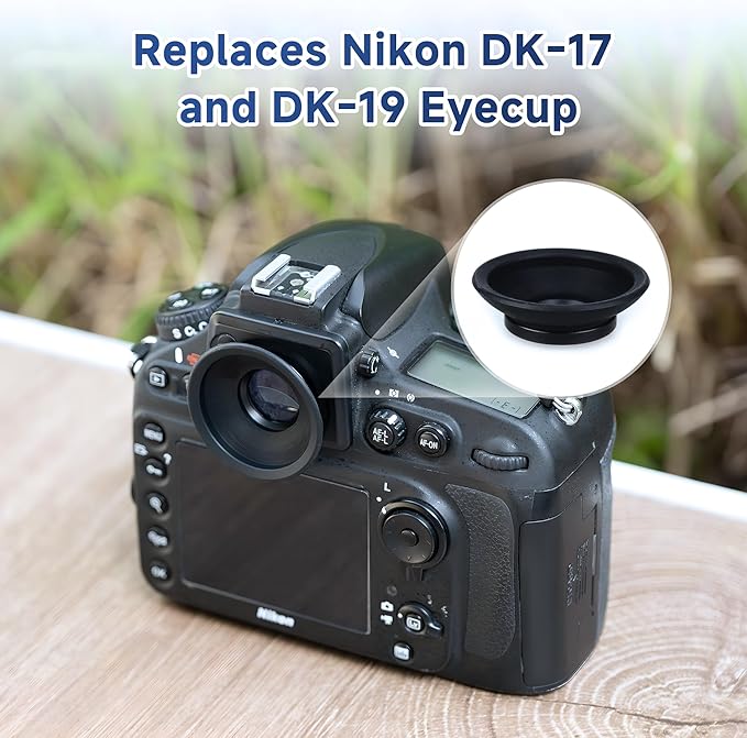 JJC Eyepiece Eyecup Eye Cup Viewfinder for Nikon D850 D500 D810 Df D810A D800E D800 D700 D5 D4s D4 D3X D3s D3 D2H D2Hs D2X D2Xs,Replaces Original Nikon DK-17 and Nikon DK-19 Eyepiece