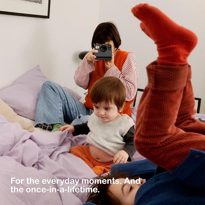 Polaroid Now 3rd Generation i-Type Instant Camera + 8 i-Type Color Film Bundle, Black, Polaroid Camera Bundle with a Lumintrail Lens Cleaning Cloth