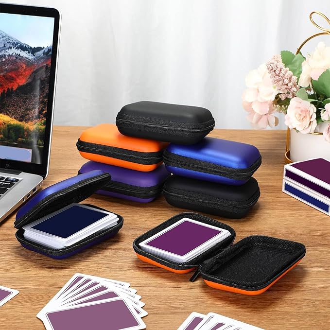 Jexine 8 Pieces Card Case Compatible with Travel Games Cards Games Playing Case Deck Game Playing Storage Box Carrying Holder(Multiple Colors)