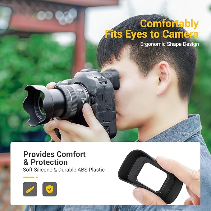 EOS R3 Eye Cup Eyecup Eyepiece, Extended Long Soft Eyecup Eyepiece Viewfinder for Canon R3 Mirrorless Camera, Replaces Canon ER-H/ER-HE Eyecup, Soft Silicone Material, Comfortable for Eyeglass Wearers