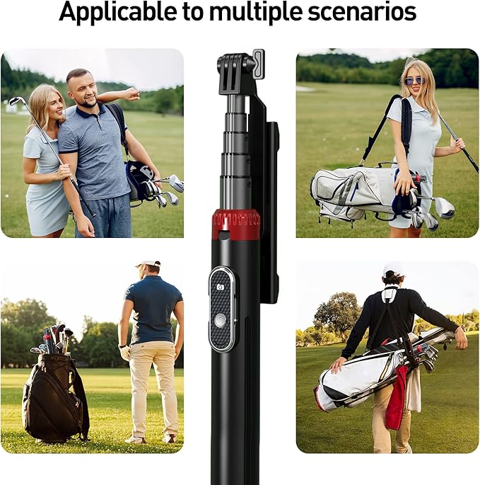 EUG-PRODUCTS 62" Phone Tripod & Selfie Stick for Golf Training, Extendable Cell Phone Tripod Stand with Wireless Remote and Phone Holder, Golf Training Aid - Compatible with iPhone Android iPhone