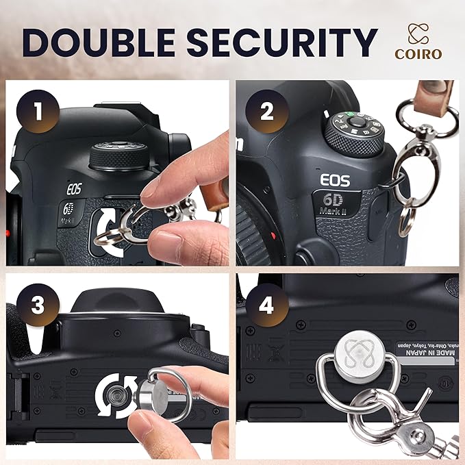 C Coiro Camera Harness for 2 Cameras Dual Shoulder Leather Camera Strap for DSLR/SLR, Camera Straps for Photographers