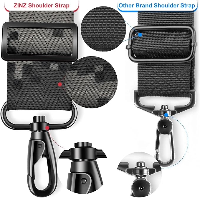 ZINZ 74" Shoulder Strap with Fixed Pad and Dual Balanced Buckles，Camouflage Gray
