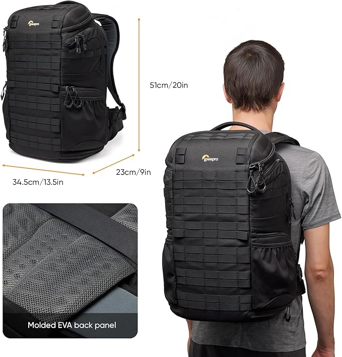 Lowepro ProTactic BP 450 AW III Camera Backpack, 4-point Access, Professional Camera Bag, DSLR/Drones/Mirrorless, Up to 16" Laptop, Rain Cover, for Photographer,Videographer, Volume 28L