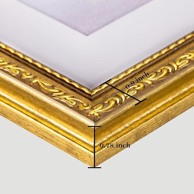 eletecpro 4x4 Picture Frames Set of 4, Ornate Frames with Glass Cover, Vintage Gold Photo Frame Displays 4x4 Photo for Tabletop, Gold