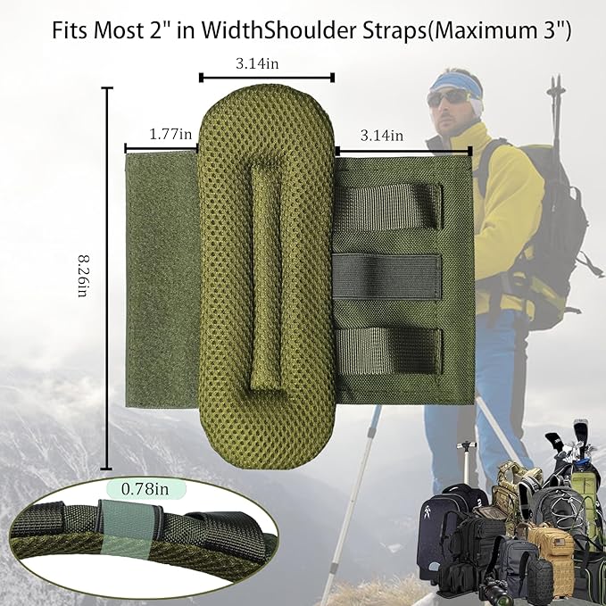 2 Pack Soft Breathable Shoulder Strap Pad guitar strap pad Tactical Vest Shoulder Pad,Mesh Pads with Tactical Gear