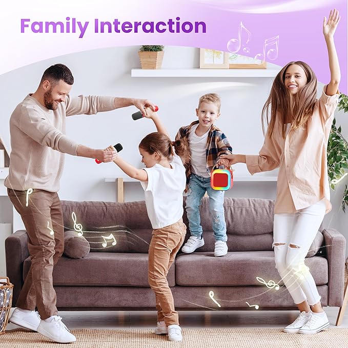 Karaoke Machine for Kids Adults, Portable Bluetooth Speaker with 2 Wireless Karaoke Microphones, 2026 TOP Birthday for Girls Boys 3,4,5,6,7,8+Year Old Toddler Toys Karaoke Player(Red)