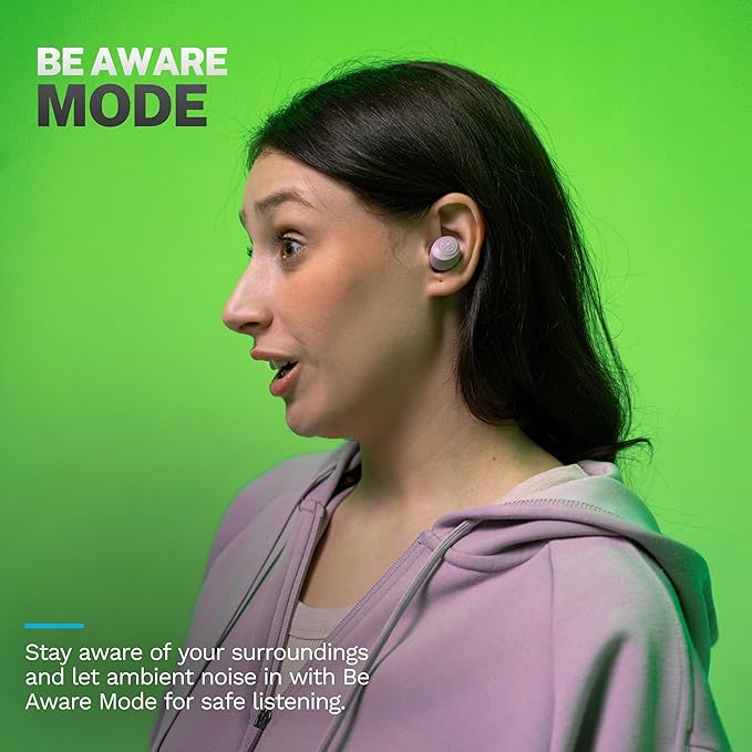 JLab Go Air Pop+ True Wireless Earbuds, in Ear Headphones, Bluetooth Earphones, 35H Playtime Ear Buds, Bluetooth Earbuds with Microphone, USB-C Charging Case, Dual Connect, EQ3 Sound, Mauve