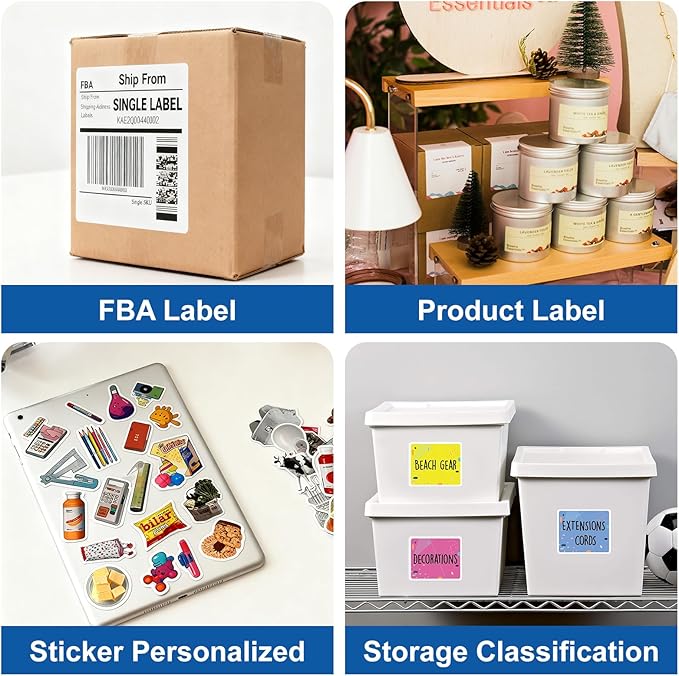 3 1/3" x 4" Printable Label White 500 Sheets, Sticker Label Paper for Laser and Inkjet Printers Compatible 5164 8164 Shipping Address Labels