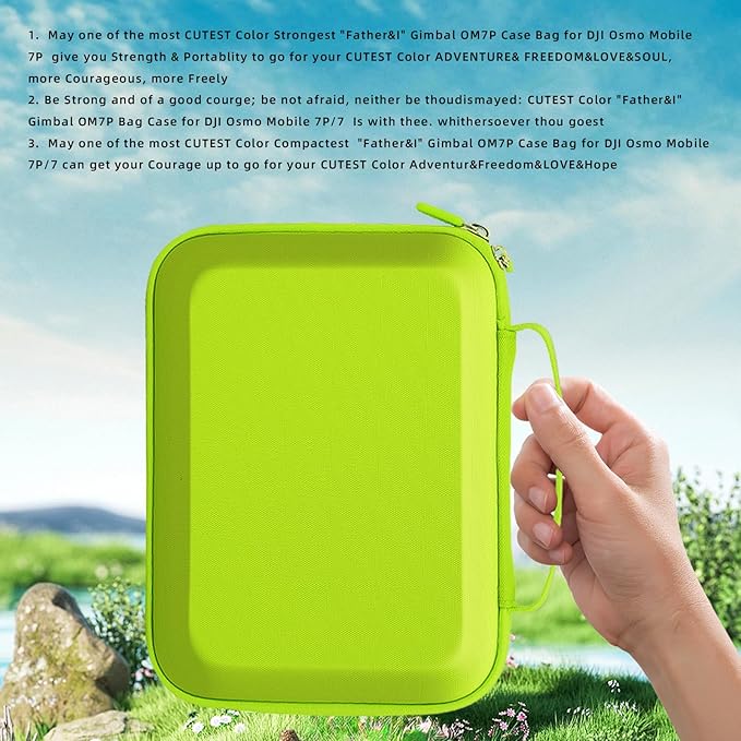 Father&I Gimbal Osmo Mobile 7P/7 Case, Portable PU Shoulder Bag for DJI Osmo 7 Pro/7 Gimbal Stabilizer Travel Case with Accessories for DJI Osmo Mobile 7/7P, Spring Green