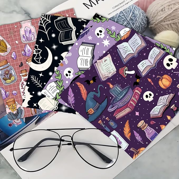 CREATCABIN 6 Pcs Tarot Glasses Cleaning Cloth Microfiber Cloth Soft Multicolor Sunglasses Cleaner Cloths Reusable Thicken Wipes Cloths for Women Men Eyeglasses Camera Cell Phone Lens Screens 6x6in