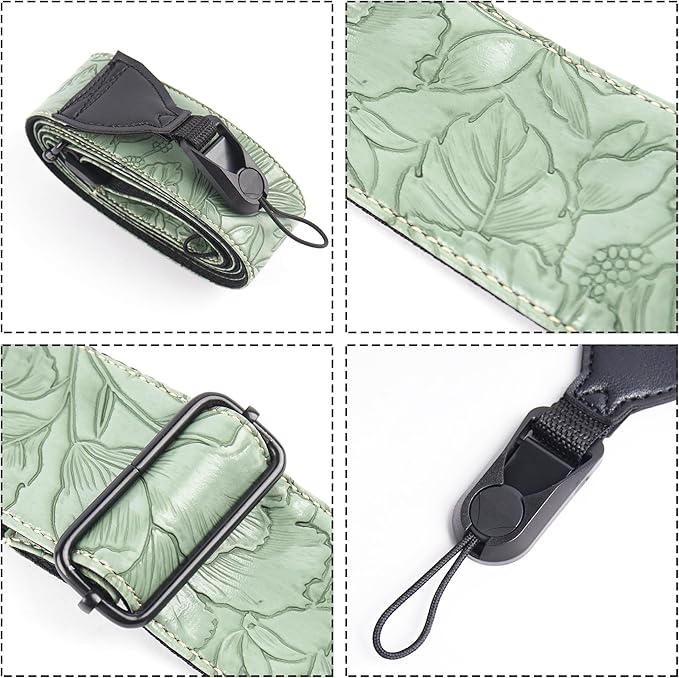 QIELIZI Lifestyle Camera Strap,Vintage Adjustable Vintage Neck & Shoulder Strap for All DSLR Cameras