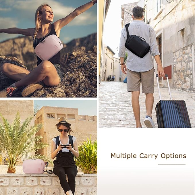 BAGSMART Bag for DSLR Camera, Waterproof Crossbody Camera Case with Padded Shoulder Strap, Anti-Theft Shoulder Bag, Black