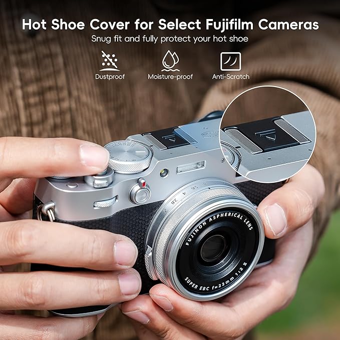 JJC 2 PCS Camera Hot Shoe Cover Cap Protector for Fujifilm Fuji X-M5 X-T5 X-T4 X-T3 X-T50 X-T30 II X100VI X100V X100 X-PRO3 X-PRO2 X-S20 X-S10 X-E4 X-E3 X-T200 X-T100 GFX100 II GFX100SII-Black