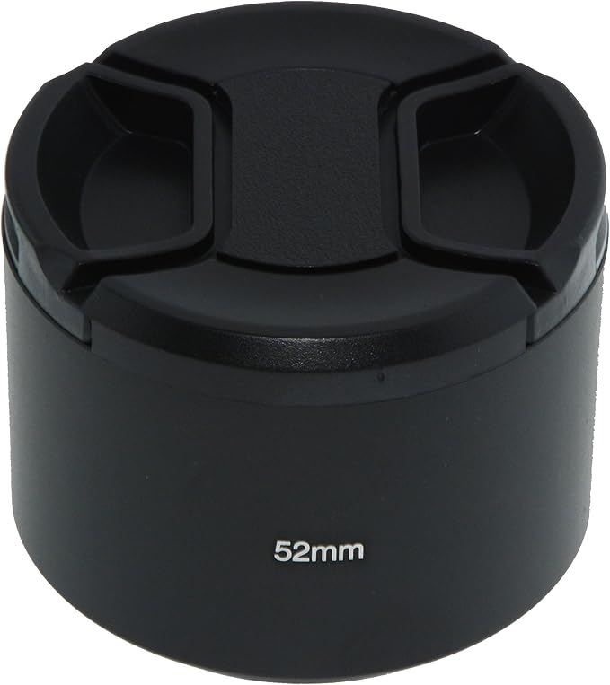 SIOTI 52mm Lens Hood, Oxidation Matte Anti Reflective Treatment, Aluminum Alloy, with 1 * 58mm Lens Cap, Compatible with Sony/Canon/Nikon/Fuji etc >85mm Camera Lens
