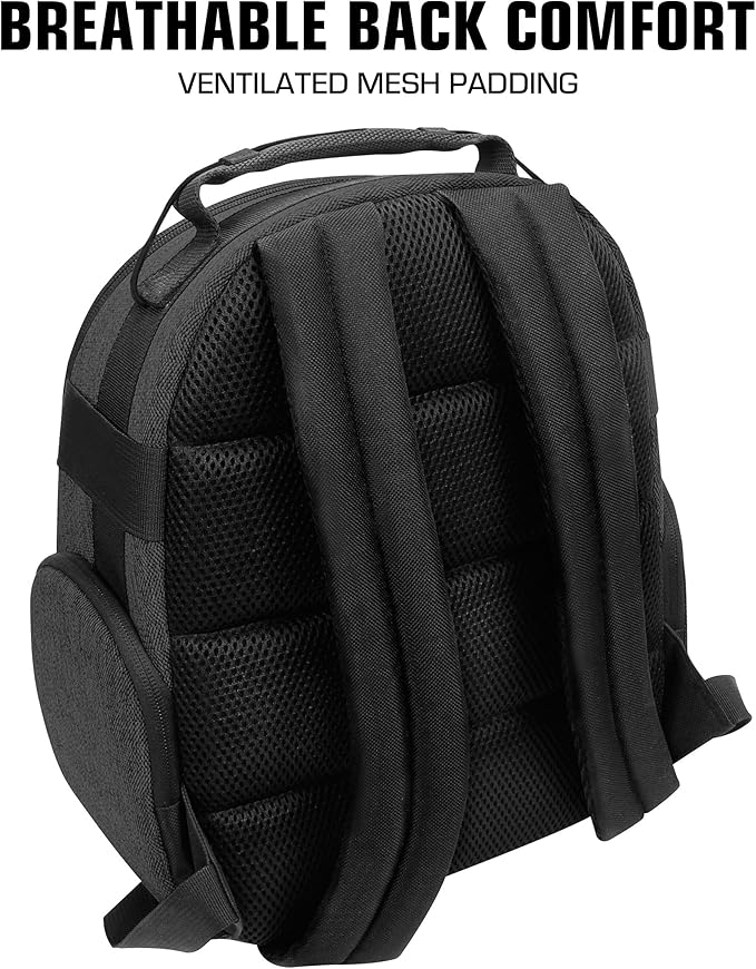 USA Gear Portable Camera Backpack for DSLR with Customizable Accessory Dividers, Weather Resistant Bottom and Comfortable Back Support - Compatible with Canon, Nikon, Sony, Fujifilm, and More (Black)