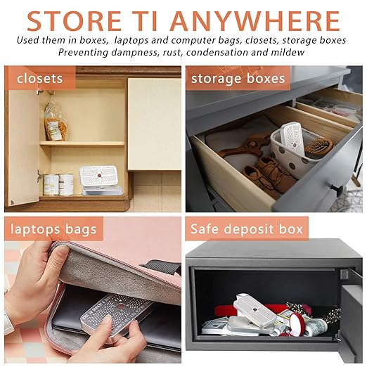 Patelai 7 Pieces 40 Gram Silica Gel Dehumidifier Desiccant Silica Gel Canister Reusable Absorber Orange Desiccant Canisters (Orange to Green), for Car, Closet, Cabinet, Bag, Storage Box