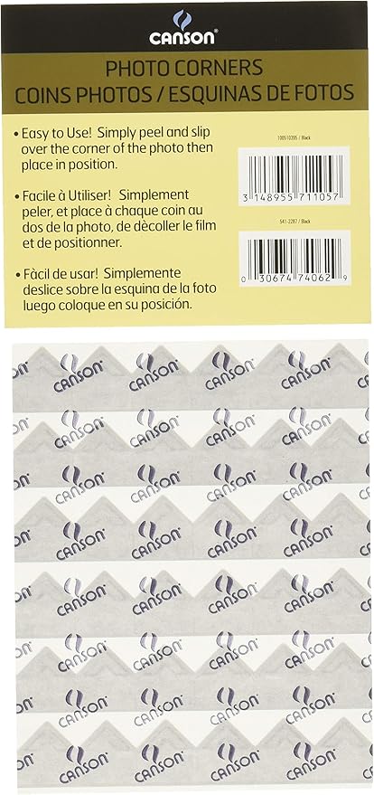 Canson Self-Adhesive Photo Corners Black (Pack Of 252)
