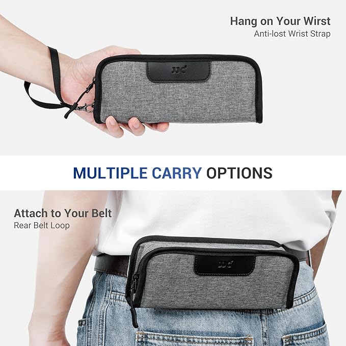 JJC Portable 35mm Film Canister Pouch, Compact Film Carrying Case Storage Bag for 5 Rolls of 35mm 135 film, Compact Film Cassette Holder Container Storage Box with Belt Loop and Strap (NO Film