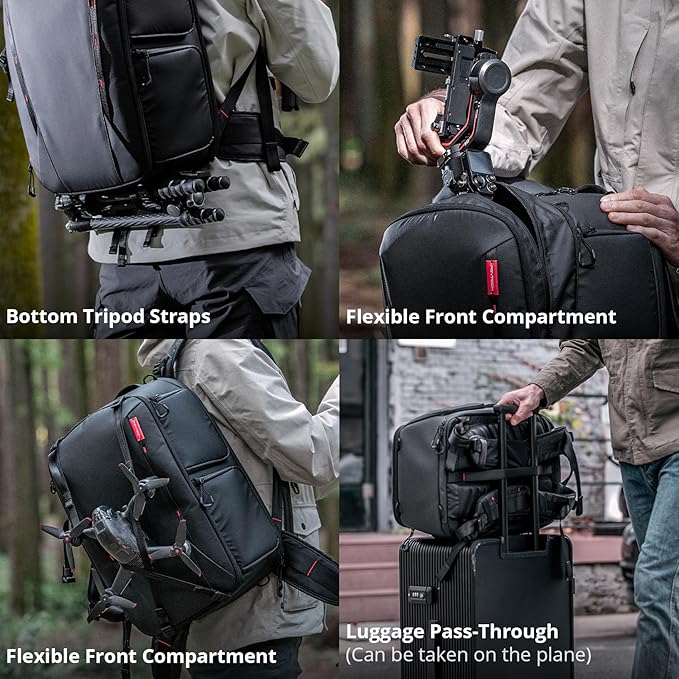 PGYTECH OneMo 2 35L-45L Camera Backpack with Shoulder Bag for 17" Laptop, Waterproof DSLR Camera Pack for Canon/Nikon/Sony, Extra Large Photography Bag, Drone Backpack for DJI Mini 3 Pro/Mavic 3/ FPV