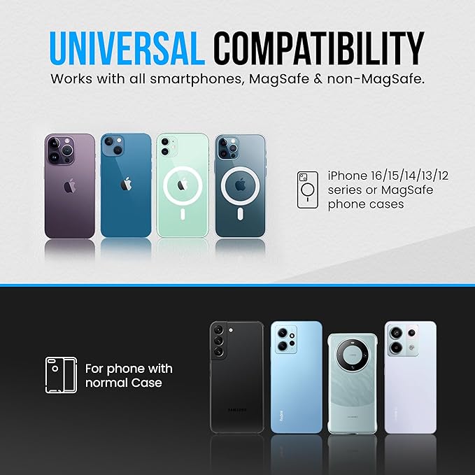 Magnetic Phone Holder for Gym with Dual-Sided N52 Super Magnets, Strong Magnetic Phone Mount for All Phones, Attaches to Metal Surfaces, Portable Gym Accessories for Men & Women, Secure Grip