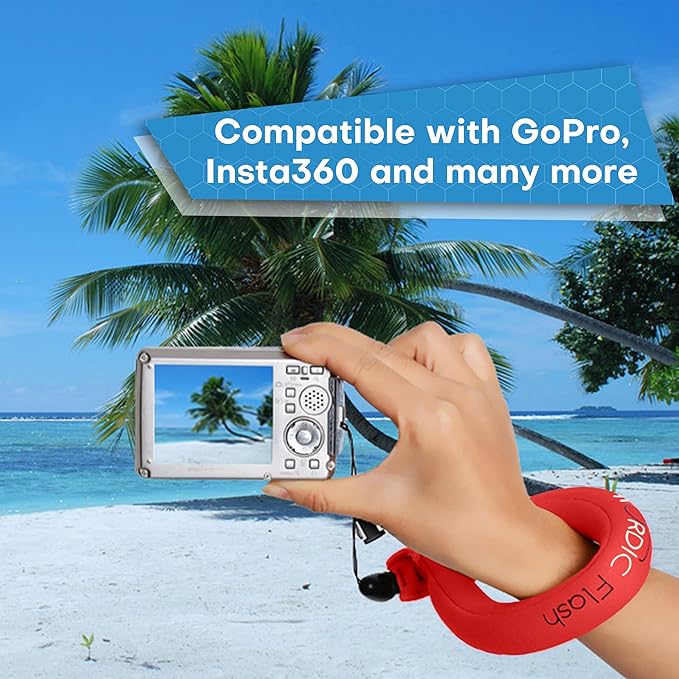 Nordic Flash Floating Wrist Strap for Action Cameras – Compatible with GoPro Hero 13, Insta360 X4, DJI Action 5 Pro, OM System TG-7, Kodak PixPro WPZ2 & iPhone