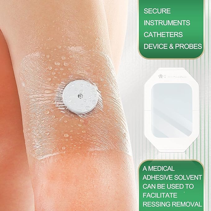NeuHeils Transparent Film Dressing 4" x 4 3/4" 50 Packs, Large Waterproof Wound Cover Bandage, Post Surgical Shower or IV Shield, Tattoo Aftercare Bandage, Adhesive Patch
