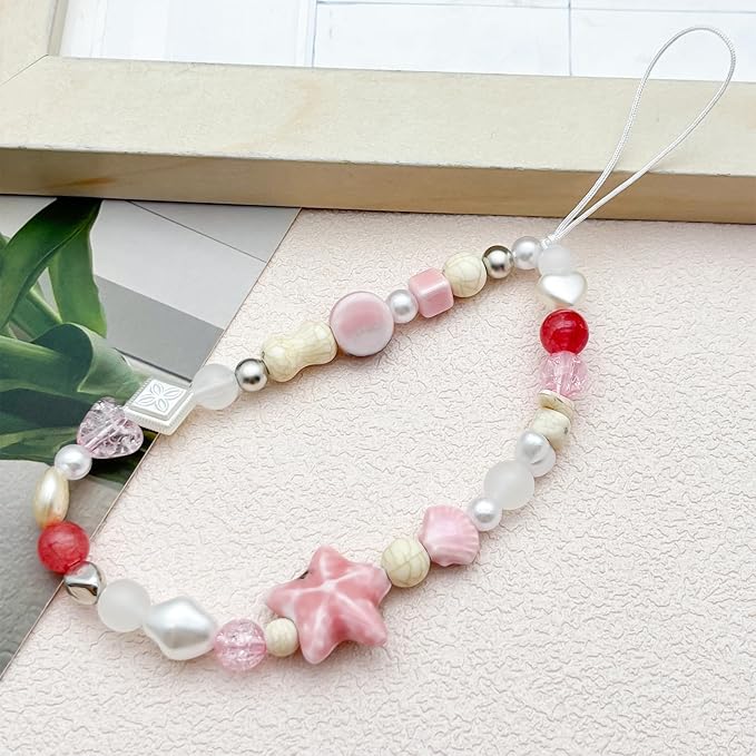 Beaded Camera Wrist Strap Cute Digital Camera Charm Lanyard Phone Chain Keychain Beaded Phone Lanyard Bag Charm