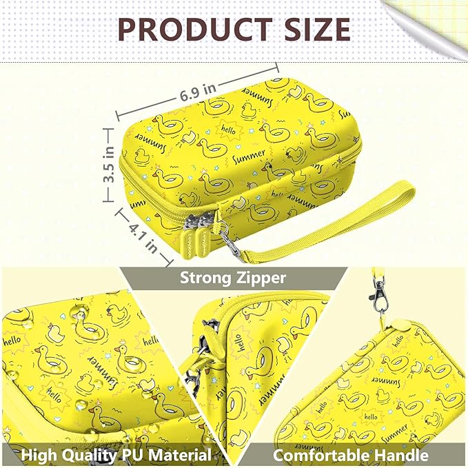 Leayjeen Kids Camera Case Compatible with Kids Instant Print Camera, Kids Instant Camera for 1080P Printed Photos,Best Christmas Gifts and Birthday Gifts for Kids-Little Yellow Duck（Case Only）