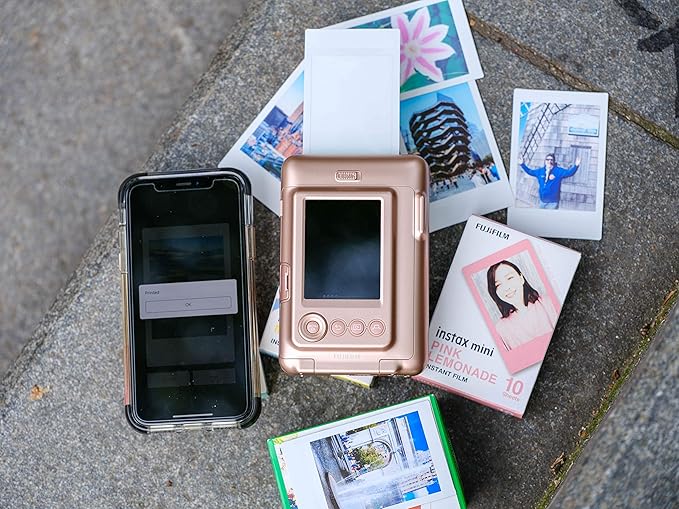 Fujifilm Instax Mini Liplay Hybrid Instant Camera - Stone White
