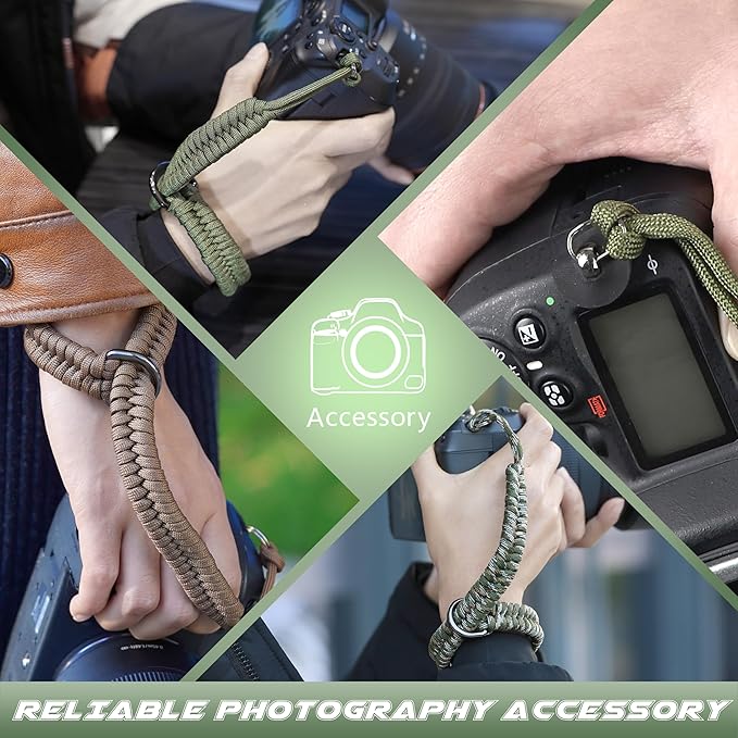 SUNYA Camera Wrist Strap for Photographers Paracord Rope Camera Hand Strap Compatible for DSLR or Mirrorless Camera
