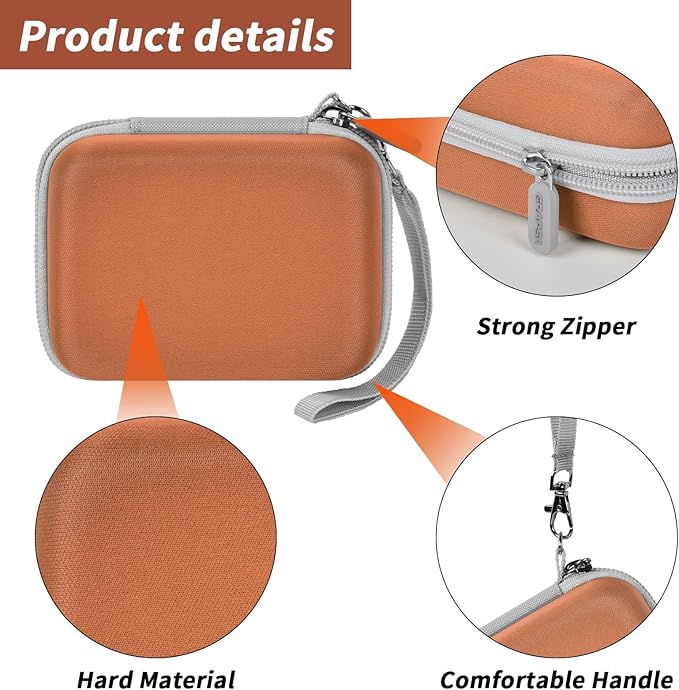 Digital Camera Case for CAMKORY/for Kodak Pixpro/for VAHOIALD/for Sony DSCW800 830/ for Canon PowerShot 180 190. Kids Vlogging Cameras Storage Holder for Accessories (Box Only)-Brown