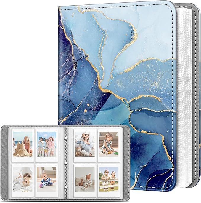 Fintie Instax Mini Photo Album Book for 2x3 Inch Films - 256 Pockets Small Albums for Fujifilm Instax Mini 12/11/99/40/EVO/SE/7+/LiPlay Instant Camera, Polaroid Pictures, Ocean Marble