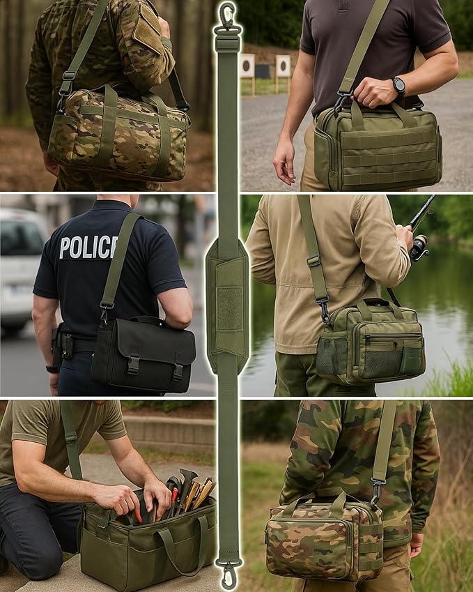 WYNEX Shoulder Strap Pad for Tactical Pouch, Universal Bag Strap with Detachable Thick Pad Single Shoulder Straps Replacement