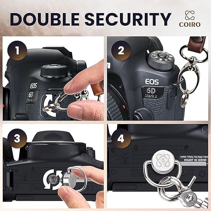 C Coiro Camera Harness for 2 Cameras Dual Shoulder Leather Camera Strap for DSLR/SLR, Camera Straps for Photographers