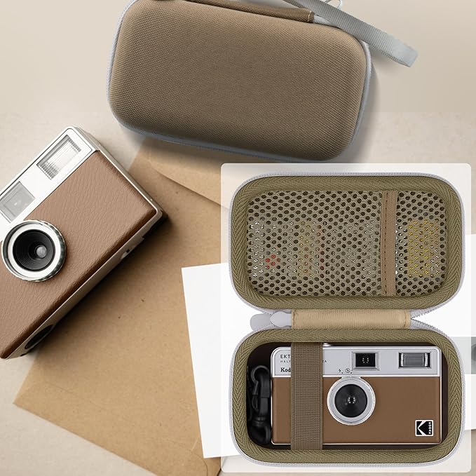 Camera Case for KODAK EKTAR H35/H35N/KODAK Snapic A1 Frame Film Camera,Carrying Case Holder for KODAK EKTAR H35/H35N Half Frame Film Camera and Accessories(Brown Case)