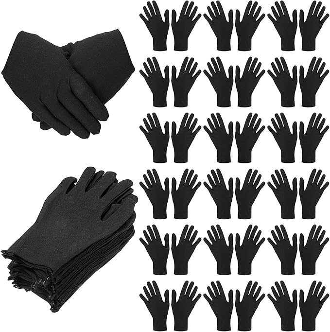 SATINIOR 120 Pieces Cotton Gloves Large Size for Men Women Inspection Gloves for Dry Hand Art Handling Coin Jewelry